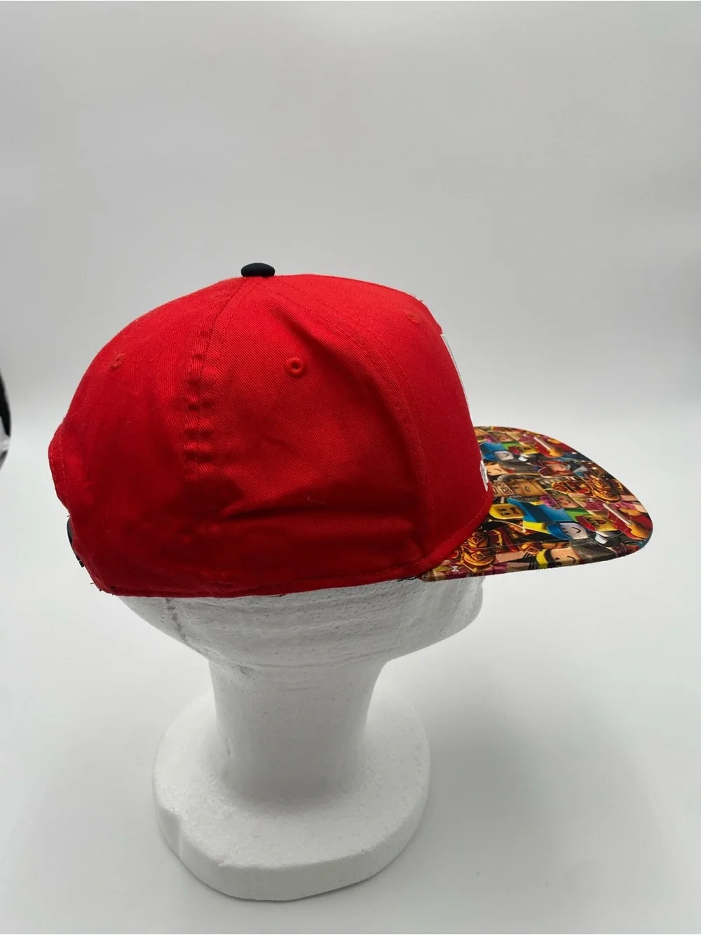 Roblox Kids Red Snapback Hat with Character Brim